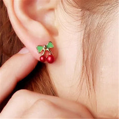 Red Cherry Drop Earrings  Resin Fruit Dangle Earring